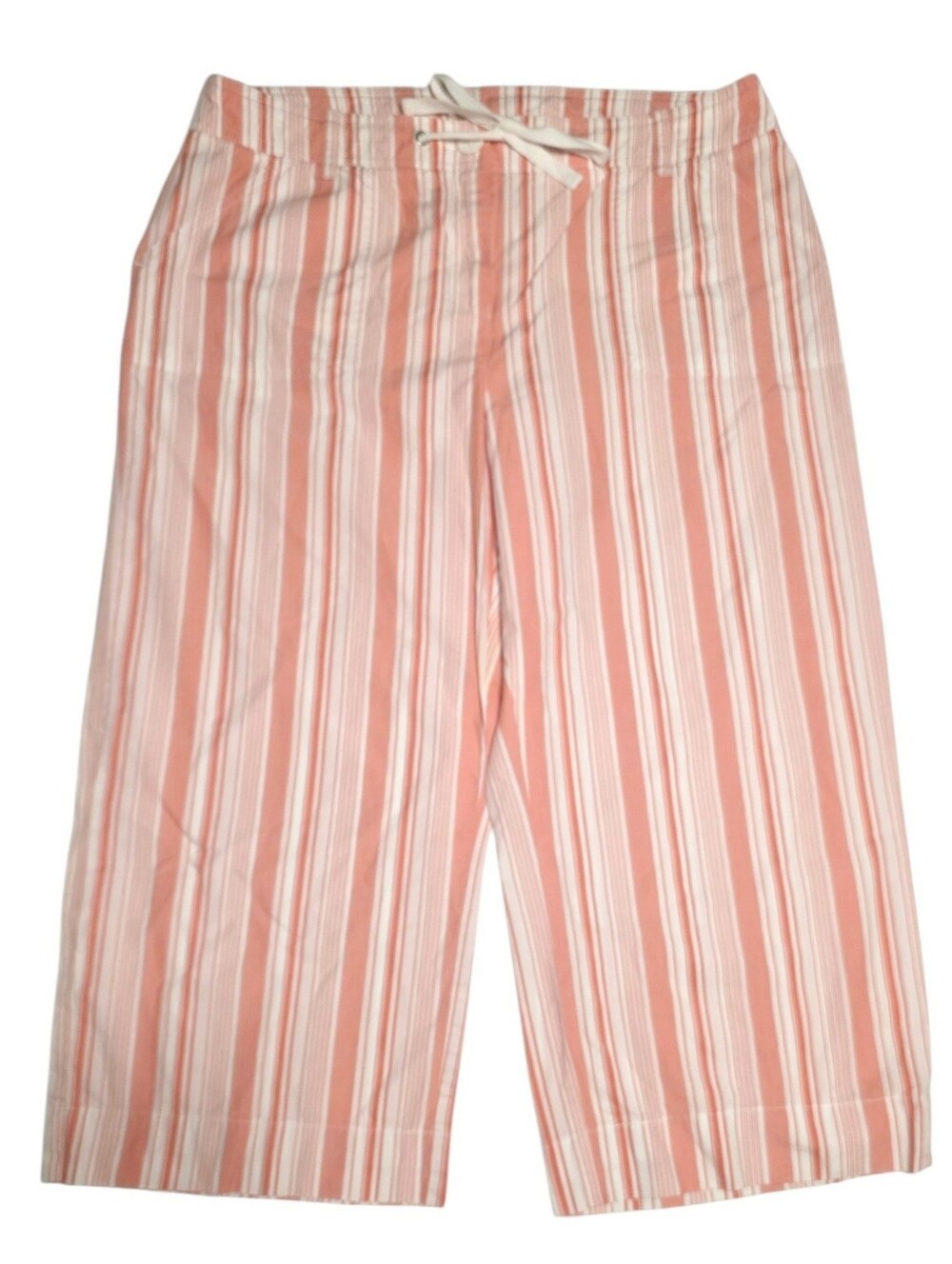 Jones New York Sport Petite Striped Orange & White Capri Pants Plus Size 14P